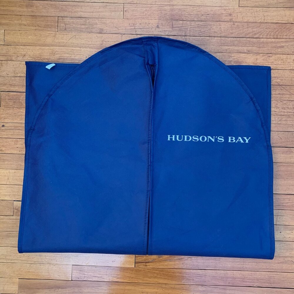 Hudson's Bay Blue Zip Closure Garment Bag, H: 40” x W: 24”
